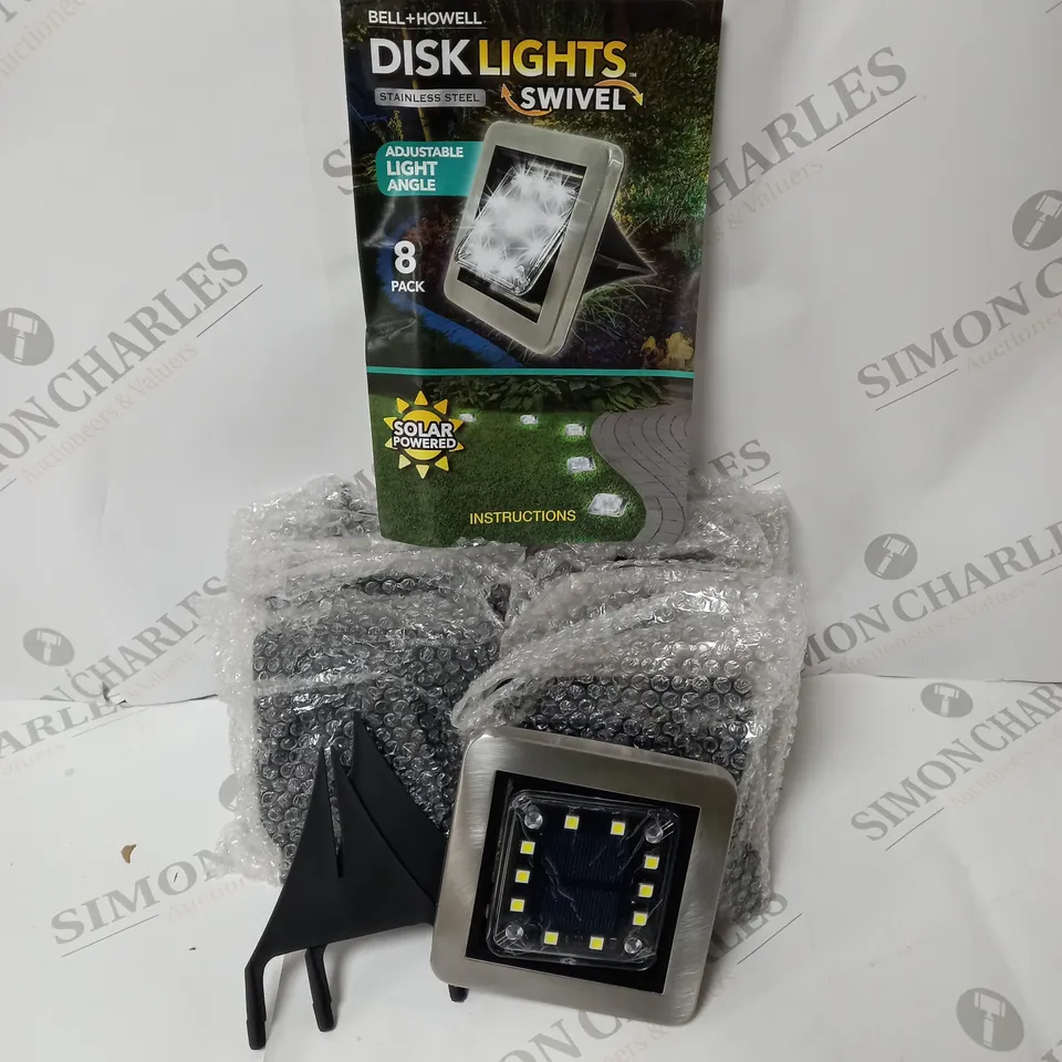 BOXED BELL AND HOWELL SET OF 8 SQUARE SWIVEL DISK LIGHTS