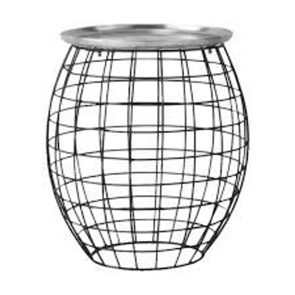 BOXED GALLERY INTERIORS HASTDON SIDE TABLE ANTIQUE SILVER