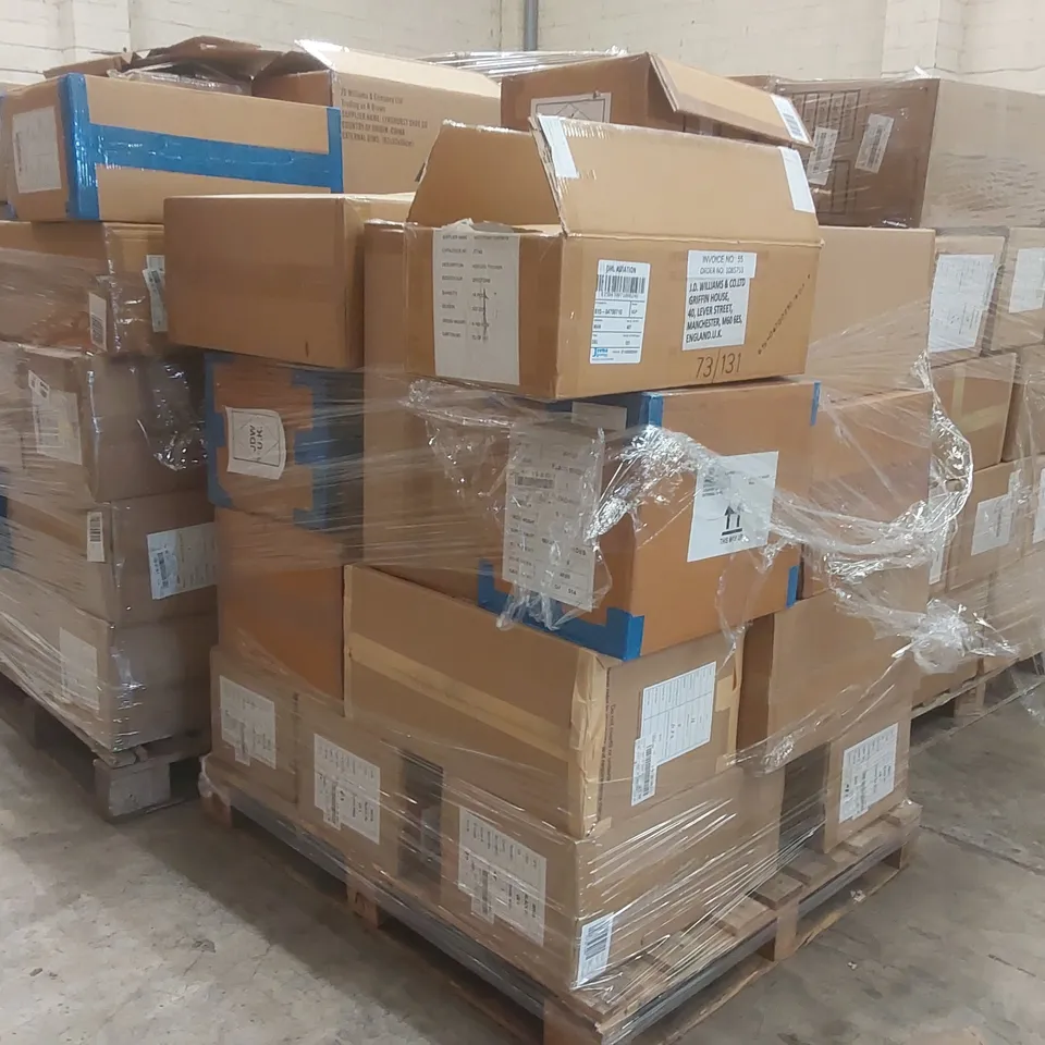 PALLET CONTAINING APPROXIMATELY 160x BRAND NEW ASSORTED DESIGNER CLOTHING ITEMS INCLUDING: SIMPLY BE SHOES, SIMPLY BE TROUSERS AND COATS ECT