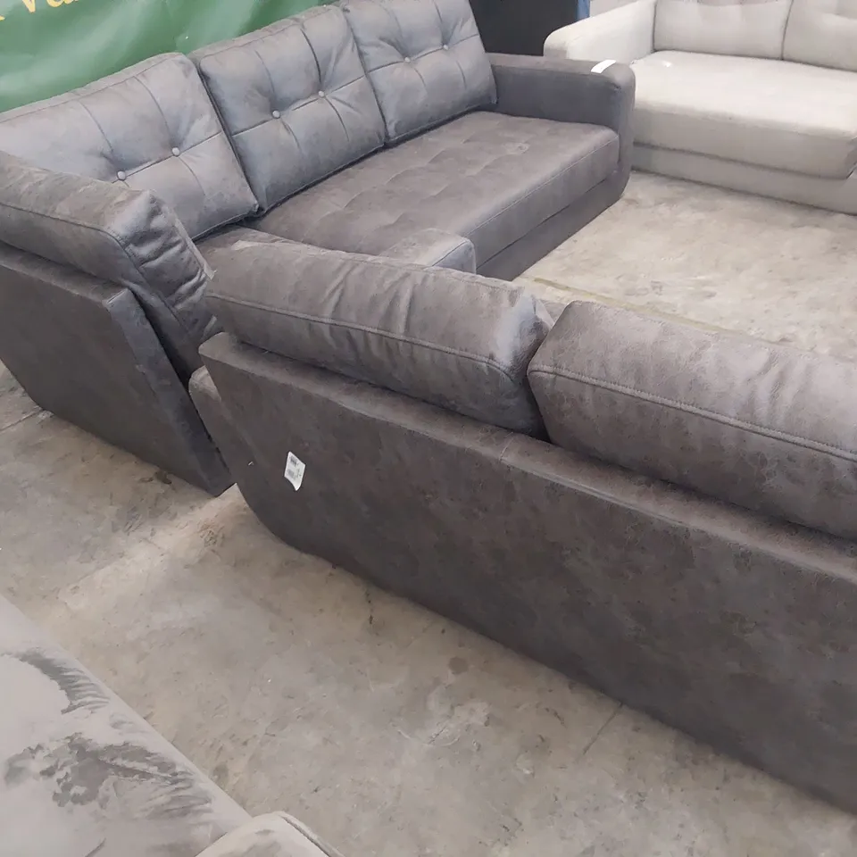 DESIGNER CORNER GROUP CHARCOAL LEATHER 