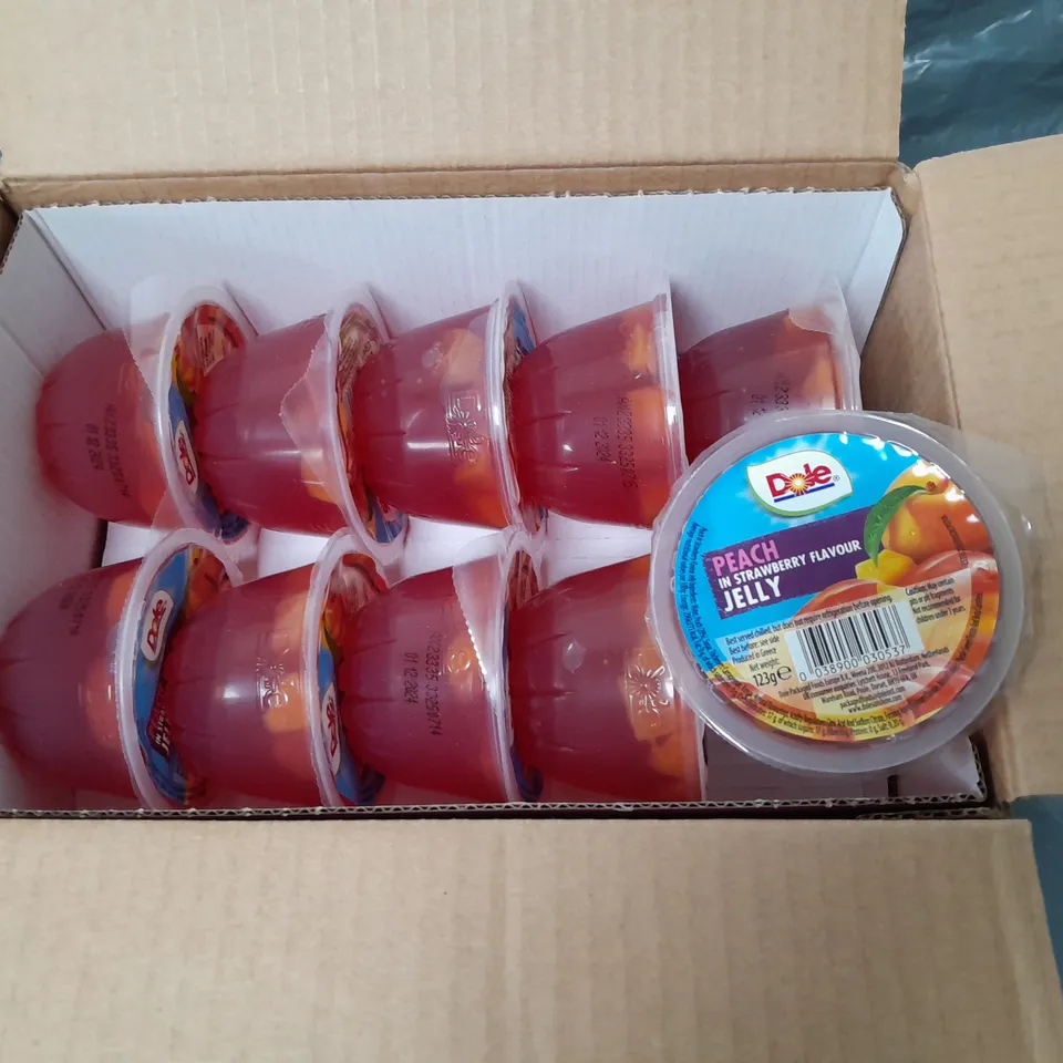 PACK OF 20 DOLE 123G JELLY POTS - PEACH IN STRAWBERRY