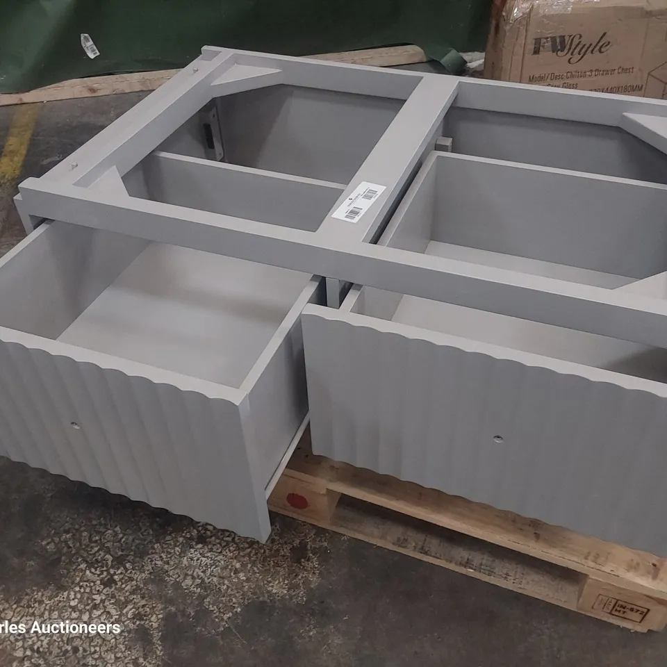 DESIGNER TWO DRAWER COFFE TABLE GREY