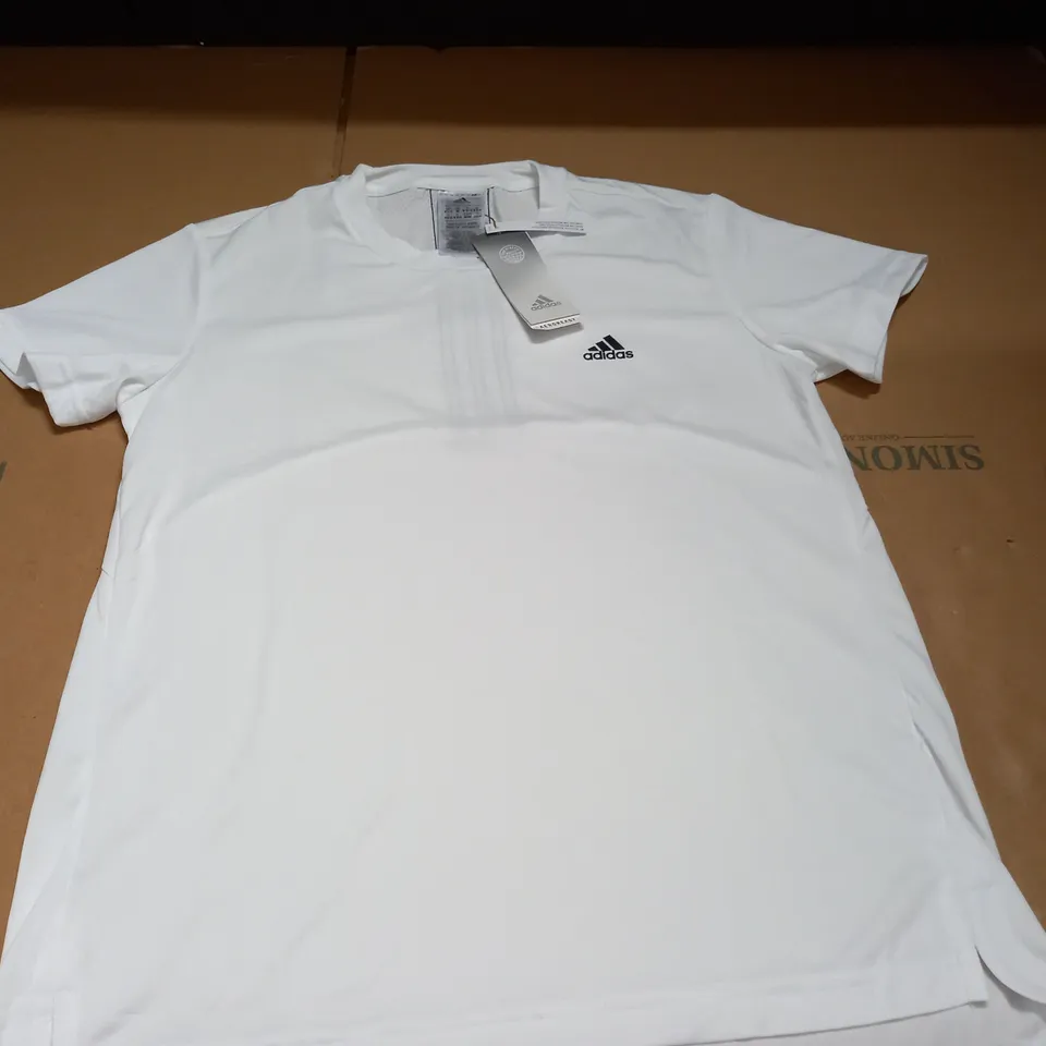 ADIDAS WHITE T-SHIRT - UK M 12 - 14