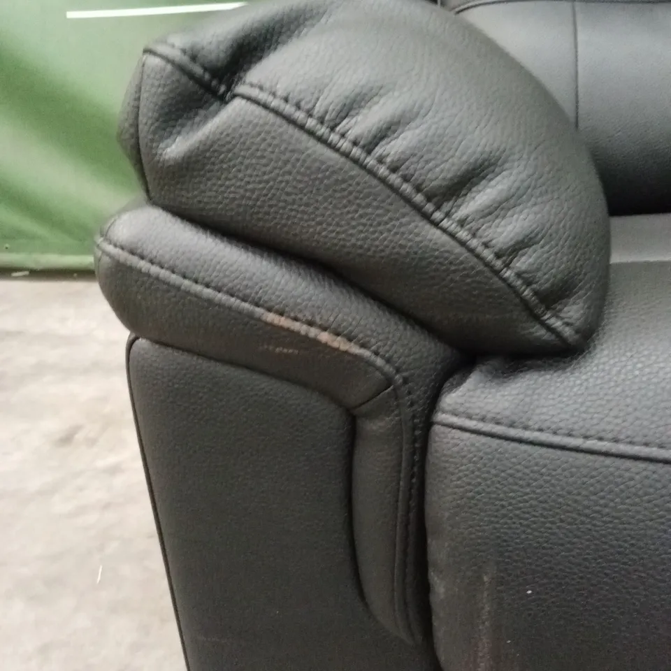 ALBION LUXURY FAUX LEATHER HIGH BACK 3 SEATER SOFA - BLACK RRP £569