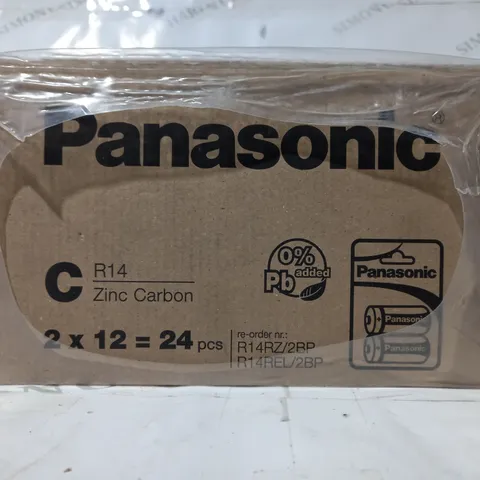 APPROXIMATELY 5 PACKS OF PANASONIC R14 ZINC CARBON BATTERIES (24 PER PACK)
