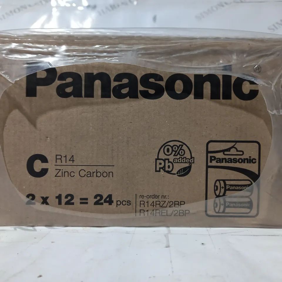APPROXIMATELY 5 PACKS OF PANASONIC R14 ZINC CARBON BATTERIES (24 PER PACK)