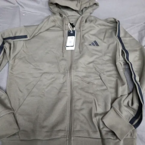 ADIDAS ZIP HOODIE OLIVE GREEN β SIZE L (UK)