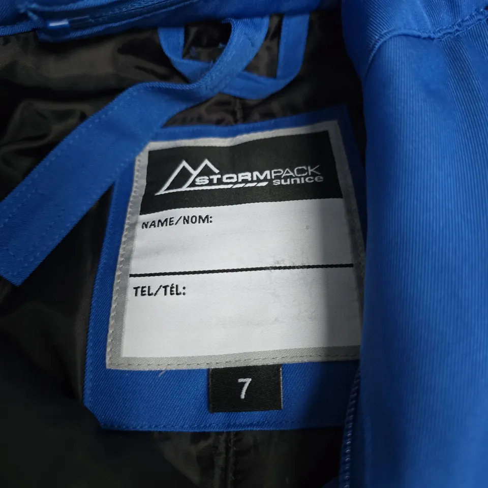 UK 7 STORMPACK BLUE KIDS' SKI PANTS