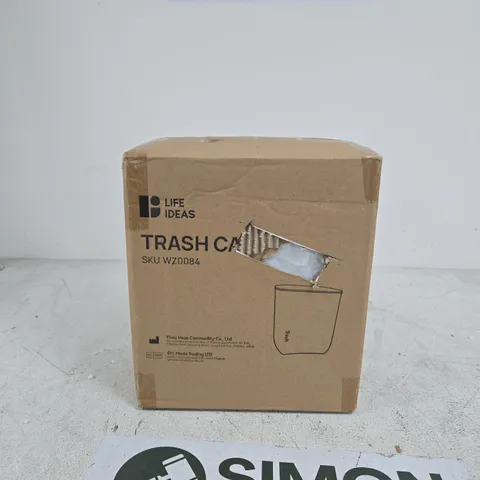 LIFE IDEAS WHITE TRASH CAN BOXED