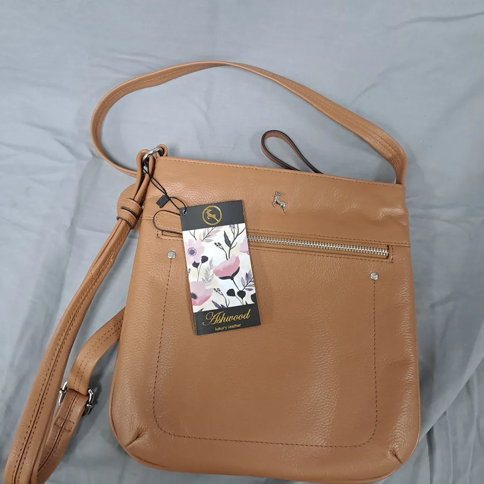 ASHWOOD LUXURY LEATHER CROSSBODY BAG – TAN