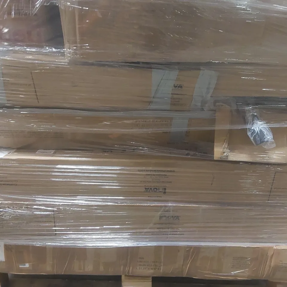PALLET CONTAINING A LARGE QUANTITY OF ASSORTED ITEMS INCLUDING: TRAMPOLINE PARTS, NEW IMAGE CYCLONE X3 EXERCISE BIKE, WONDER CORE EXERCISE MACHINE ECT