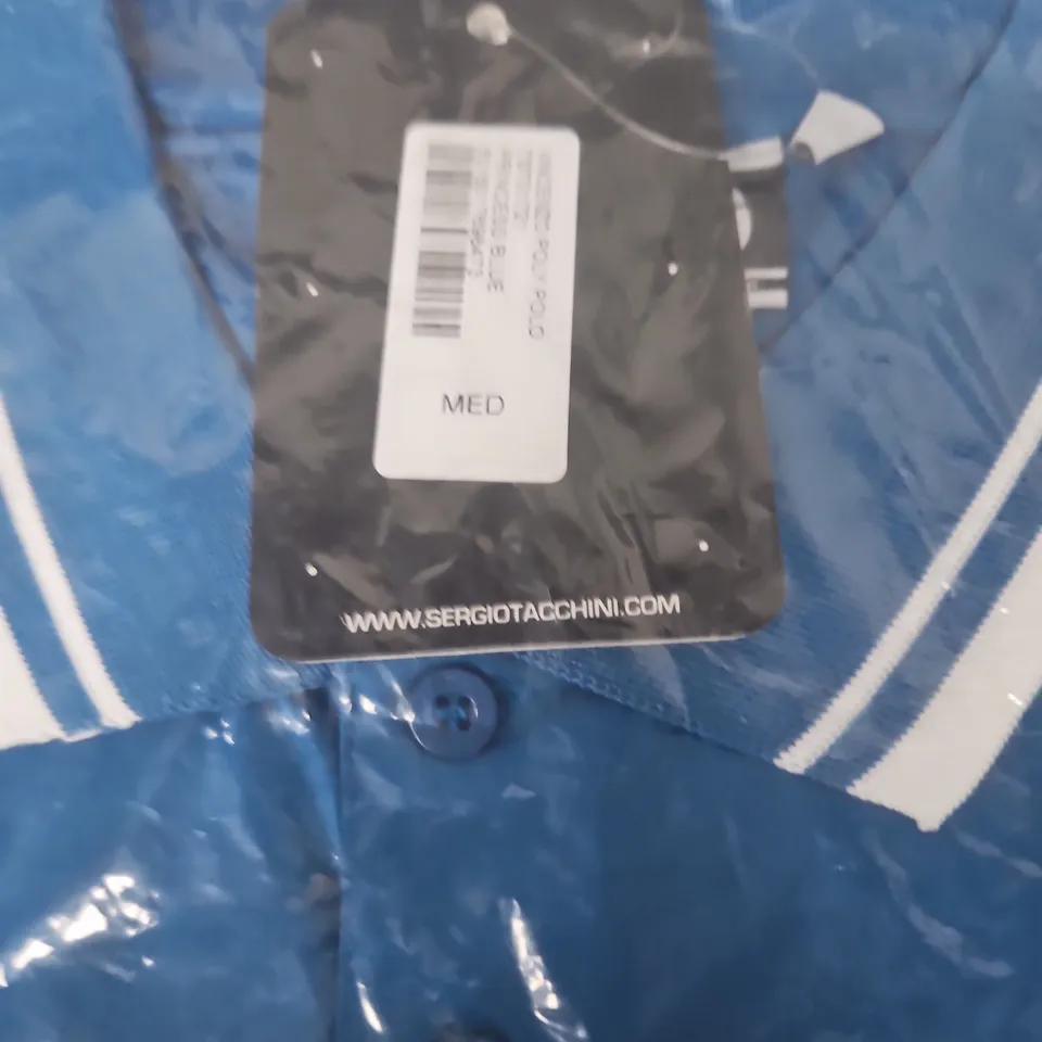 BAGGED SERGIO TACCHINI VINCENZO POLY POLO SHIRT – PRINCESS BLUE, MEDIUM