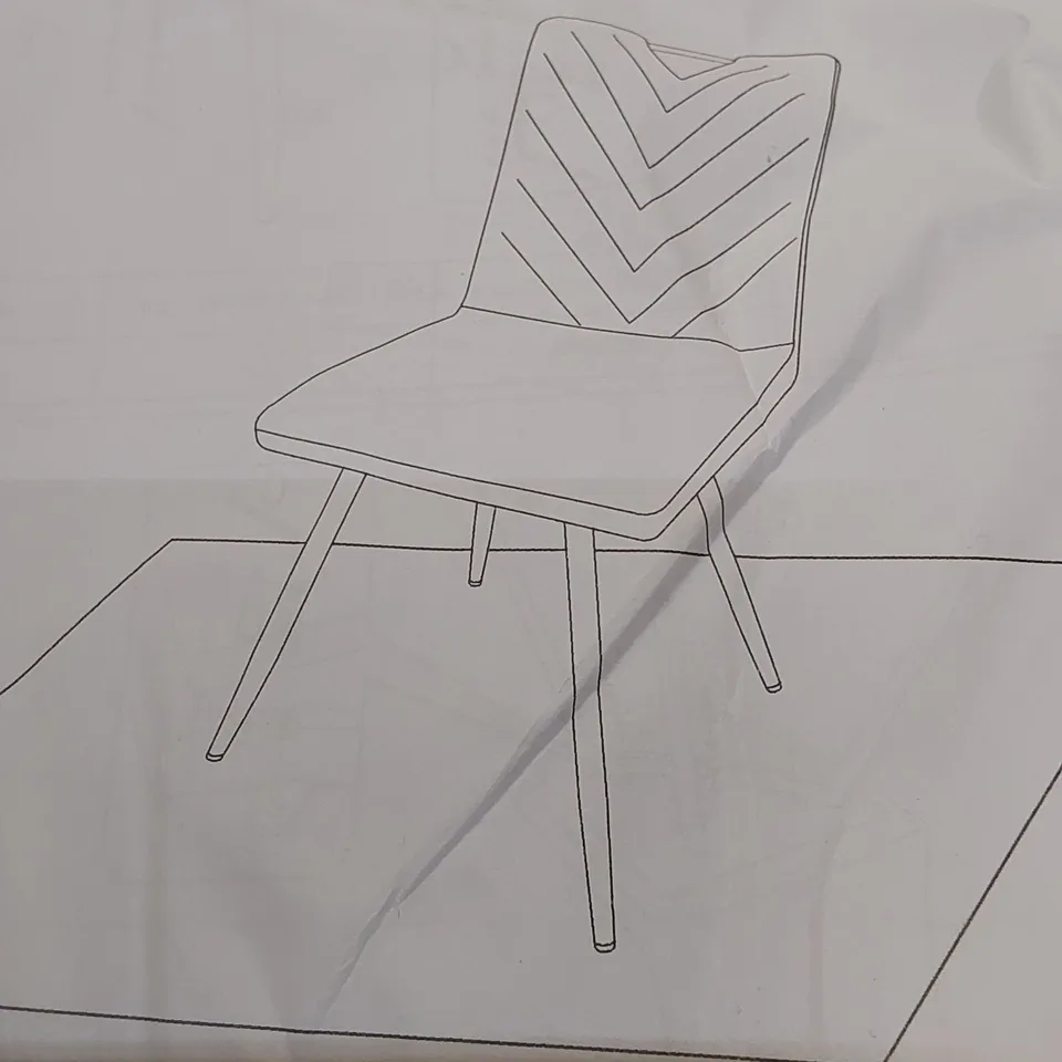 BOX CONTAINING SET OF 2 BLUE VELVET DINING CHAIR