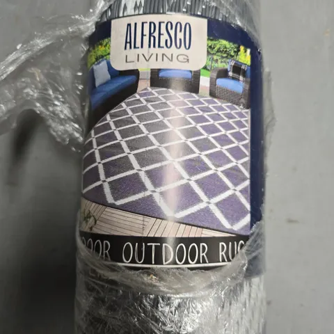 ALFRESCO LIVING INDOOR OUTDOOR RUG IN GREY/WHITE - L180XW120CM