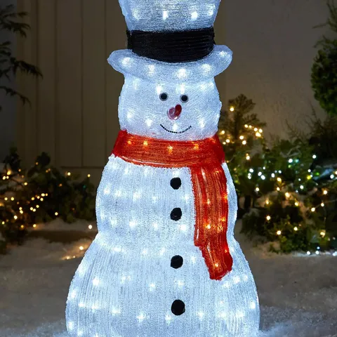 ACRYLIC OUTDOOR 70 CM LIGHT UP SNOWMAN