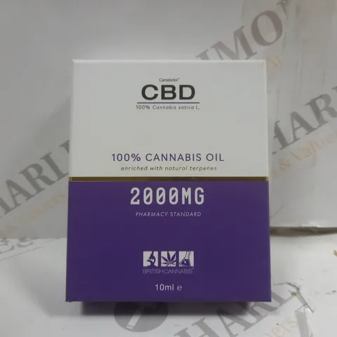 BOX OF 2 X 10ML CANABIDOL CBD 100% CANNABIS OIL 2000MG DROPS
