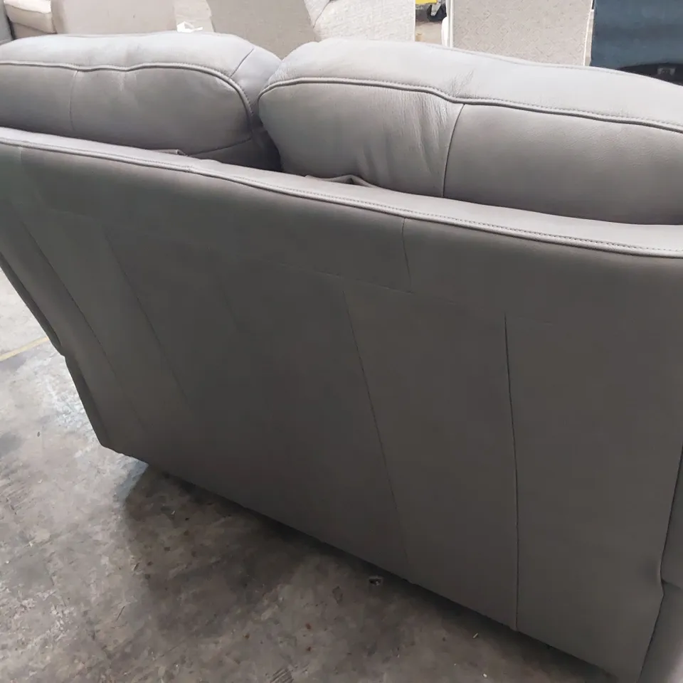 QUALITY BRITISH DESIGNER G PLAN KINGSBURY TWO SEATER SOFA CAPRI GREY LEATHER 