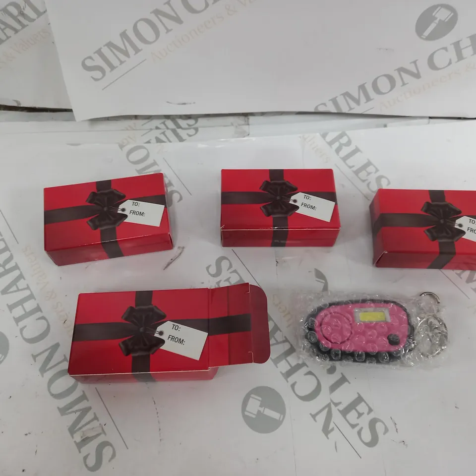 FLIPO PACK OF 4 KEYCHAIN ALARM SAFETY LIGHTS - GREEN, PINK, BLUE & TEAL