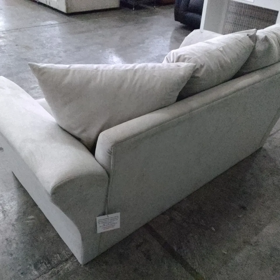 QUALITY DESIGNER 2 SEATER SOFA - LIGHT GREY FABRIC 