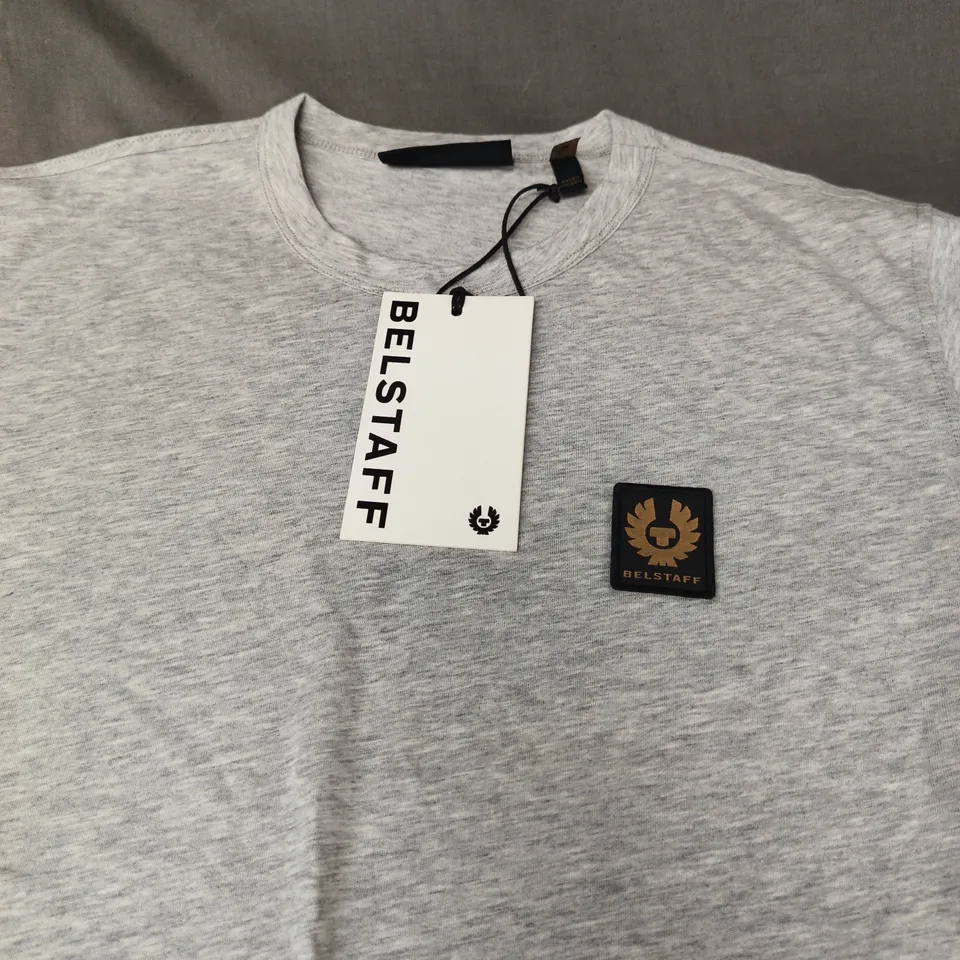 BELSTAFF PATCH T-SHIRT – OLD SILVER HEATHER, MEDIUM