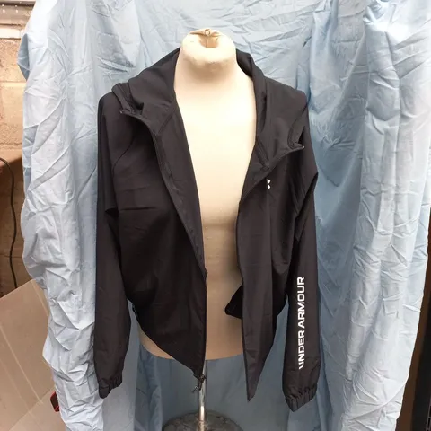 UNDER ARMOUR MEN'S BLACK BRANDED JACKET – SIZE SMALL