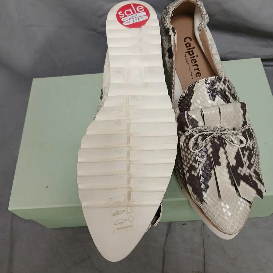 CALPIERRE SNAKE PRINT LOAFERS – UK 7 (EU 40.5), WOMEN’S DESIGNER SHOES