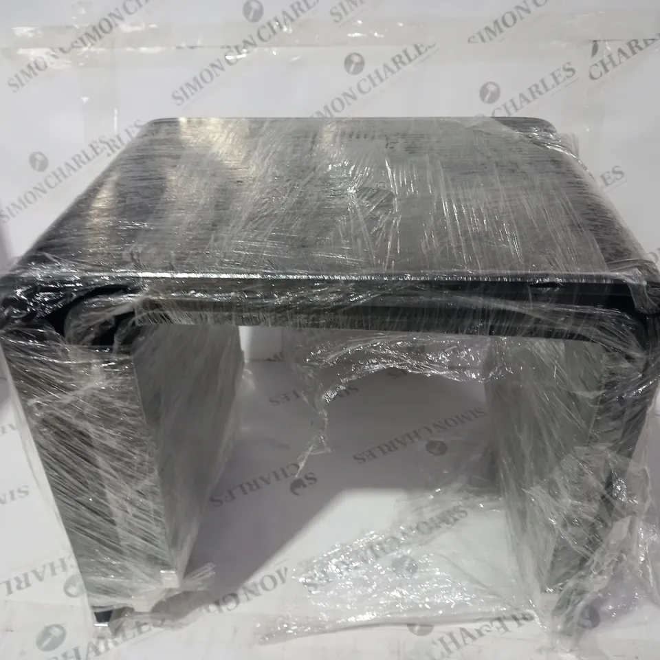 UNBRANDED TEMPERED GLASS NESTING DESK SET IN BLACK - COLLECTION ONLY