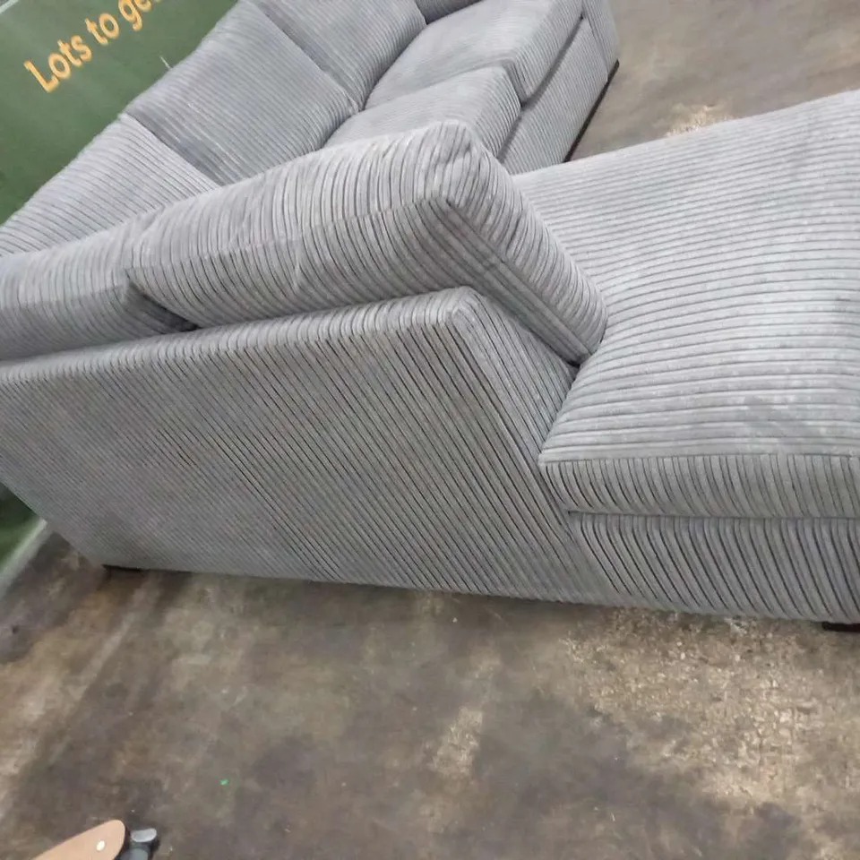 DESIGNER AMALFI JUMBO SLATE FABRIC CORNER SOFA