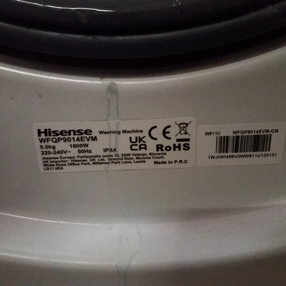 HISENSE FREESTANDING 9 KG WASHING MACHINE - UNPROCESSED RAW RETURN