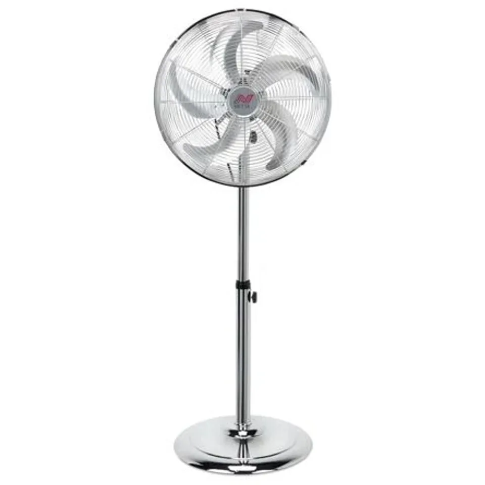 BOXED NETTY 16 INCH 50W CHROME 5 BLADE PEDESTAL FAN (1 BOX)