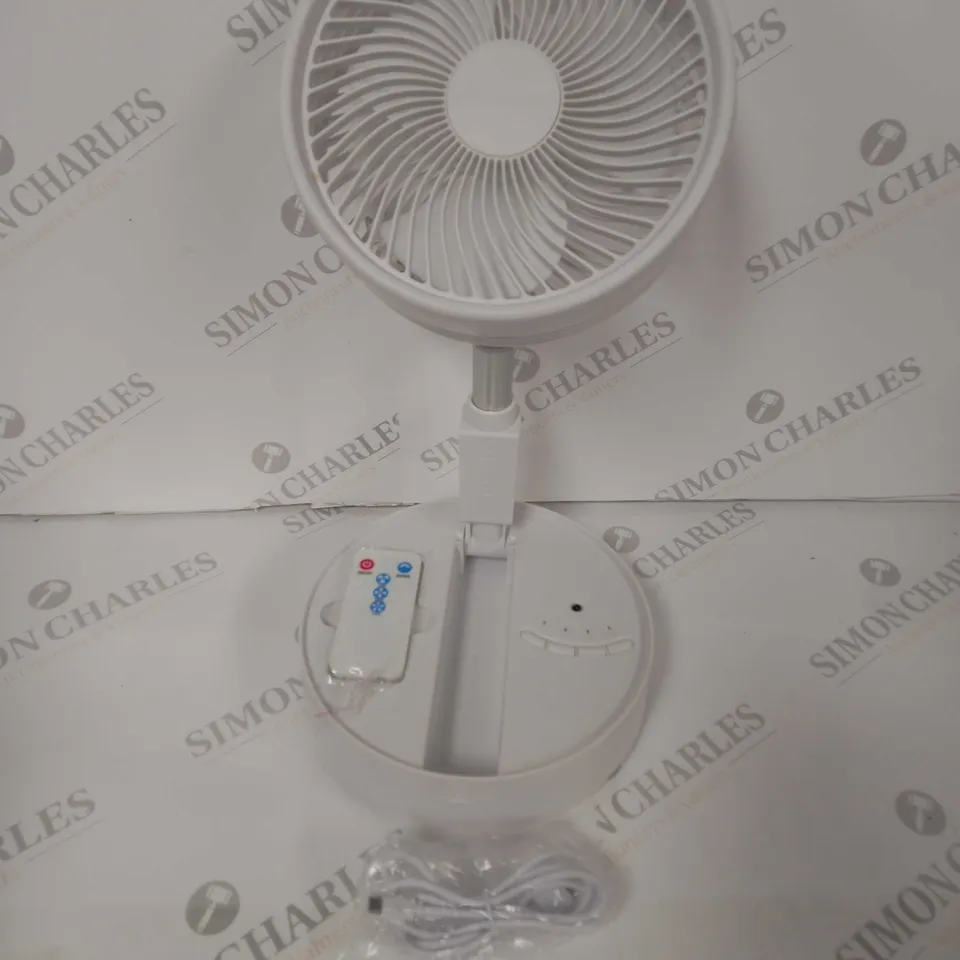 BELL & HOWELL OSCILLATING FOLDING RECHARGEABLE FAN, WHITE