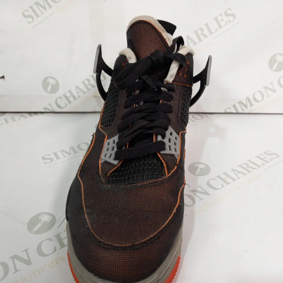 PAIR OF NIKE AIR JORDANS IN BLACK/ORANGE UK SIZE 7