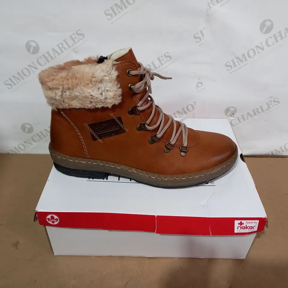 BOXED PAIR OF RIEKER BOOTS - SIZE 42