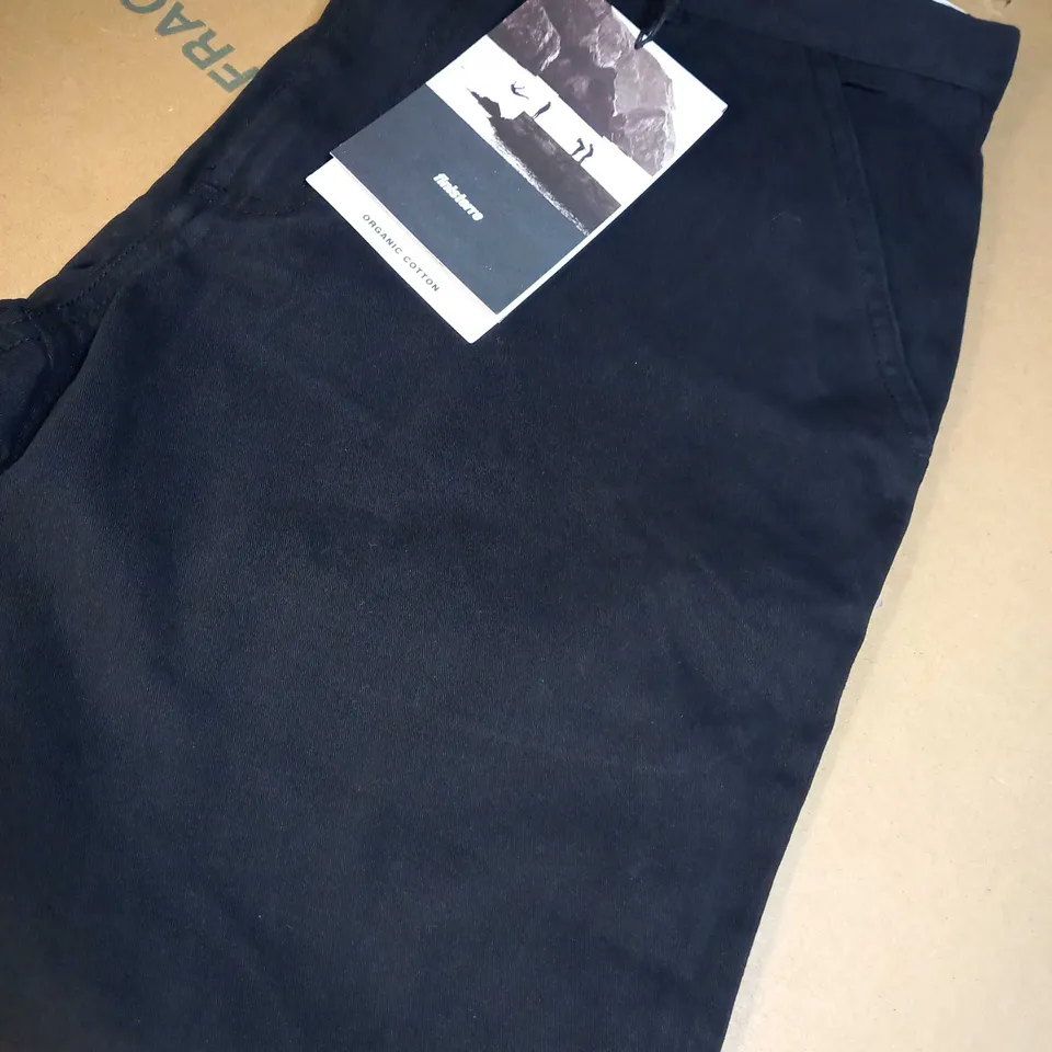 FINISTERRE ORGANIC COTTON BLACK COVERACK CHINO - SIZE 32W/32L