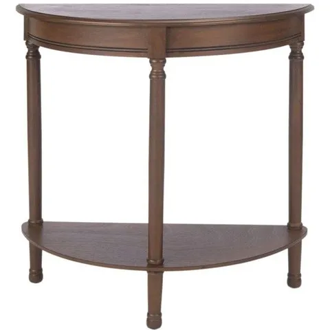 BOXED SAFAVIEH TINSLEY HALF ROUND CONSOLE TABLE - BROWN