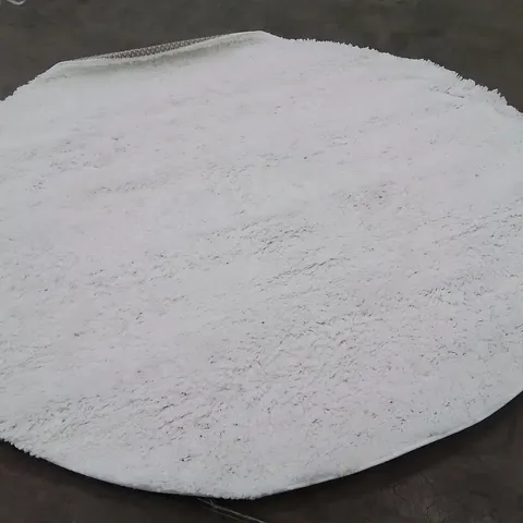 QUALITY DESIGNER WHITE SHAGGY 160 × 160CM CIRCULAR AREA RUG