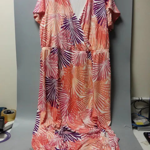 NINA LEONARD FLORAL DRESS IN ORANGE MULTI - 4XL