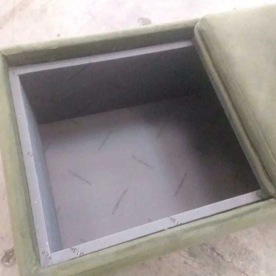 LOUNGE CO MADE AND MANUFACTURED RECTANGULAR STORAGE FOOTSTOOL - WOODLAND MOSS FABRIC 