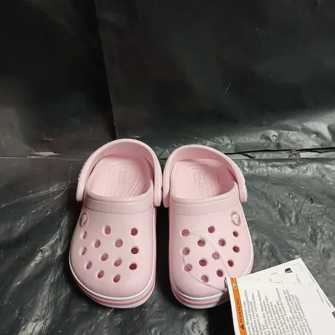 CROCS KIDS' PINK CLOGS WITH BACK STRAP – UK SIZE C5