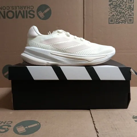 BOXED PAIR OF ADIDAS SUPERNOVA EASE TRAINERS IN CREAM/PALE DUSTY PINK SIZE UK 6