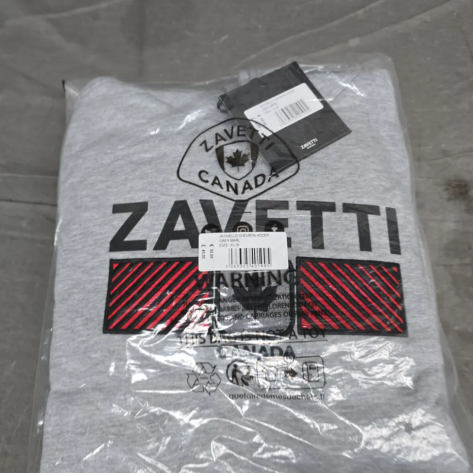 ZAVETTI CANADA HOODIE – GREY MARL, SIZE XL
