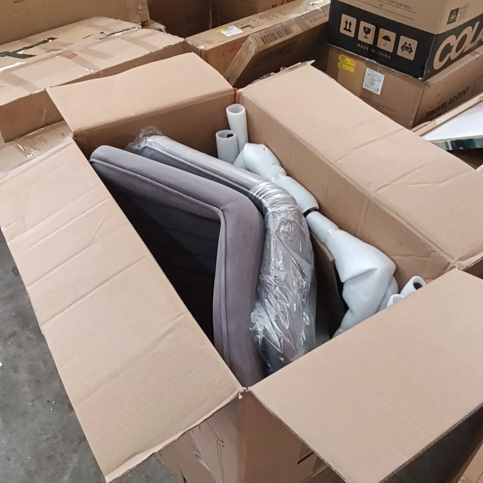 BOXED VELVET DINING CHAIRS (SET OF 2) - GREY/BLACK LEGS (1 BOX)