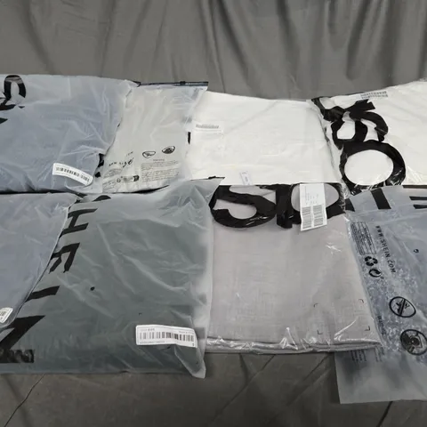 BOX OF ASSORTED CLOTHING ITEMS IN VARIOUS COLOURS, STYLE AND SIZES