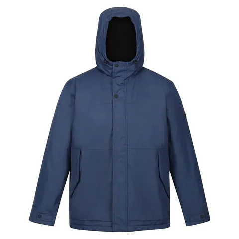 BRAND NEW REGATTA MENS STERLINGS IV WATERPROOF FLEECE LINED JACKET IN MOON LIGHT DENIM - SIZE XXXL