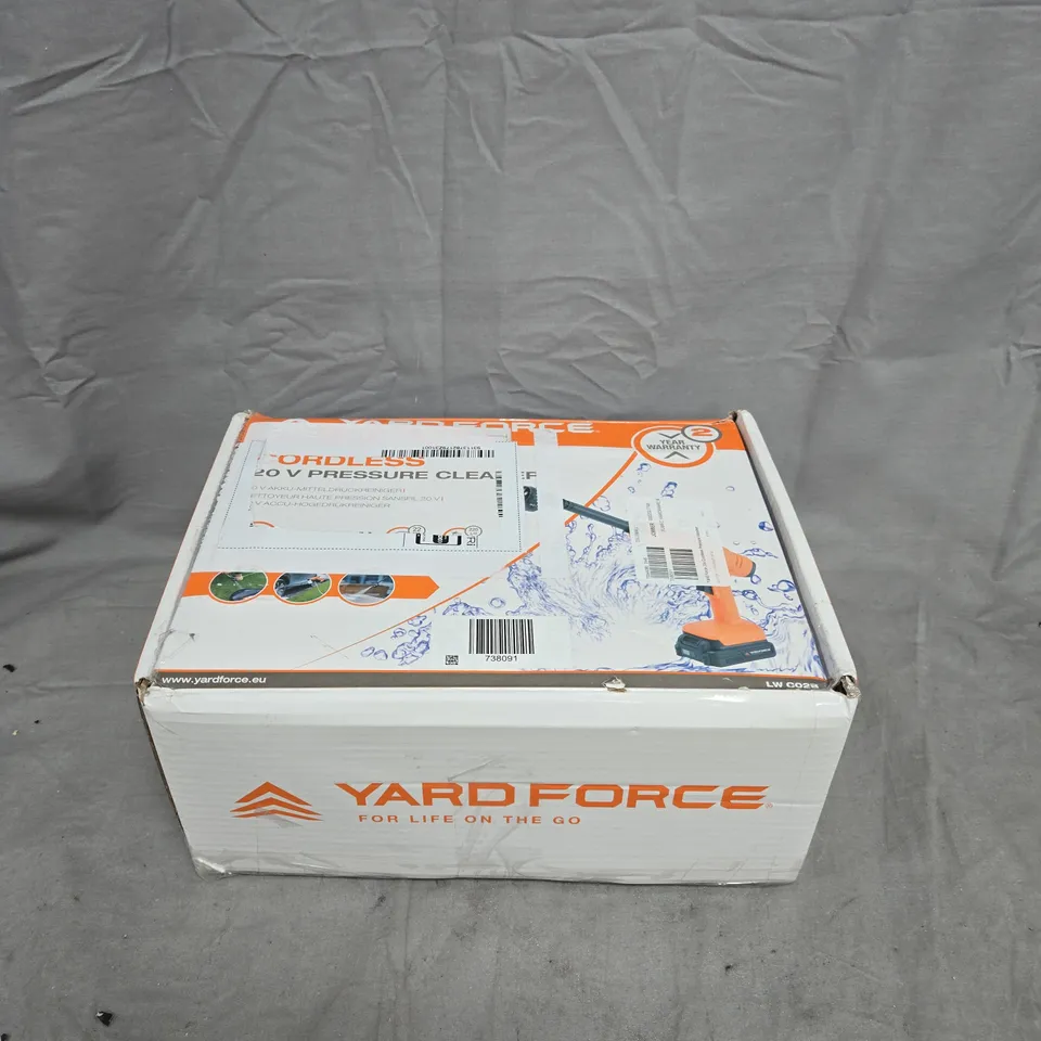 YARD FORCE 20V CORDLESS PRESSURE WASHER