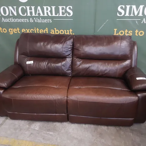 DESIGNER TIVOLI THREE SEATER SOFA BROWN LEATHER