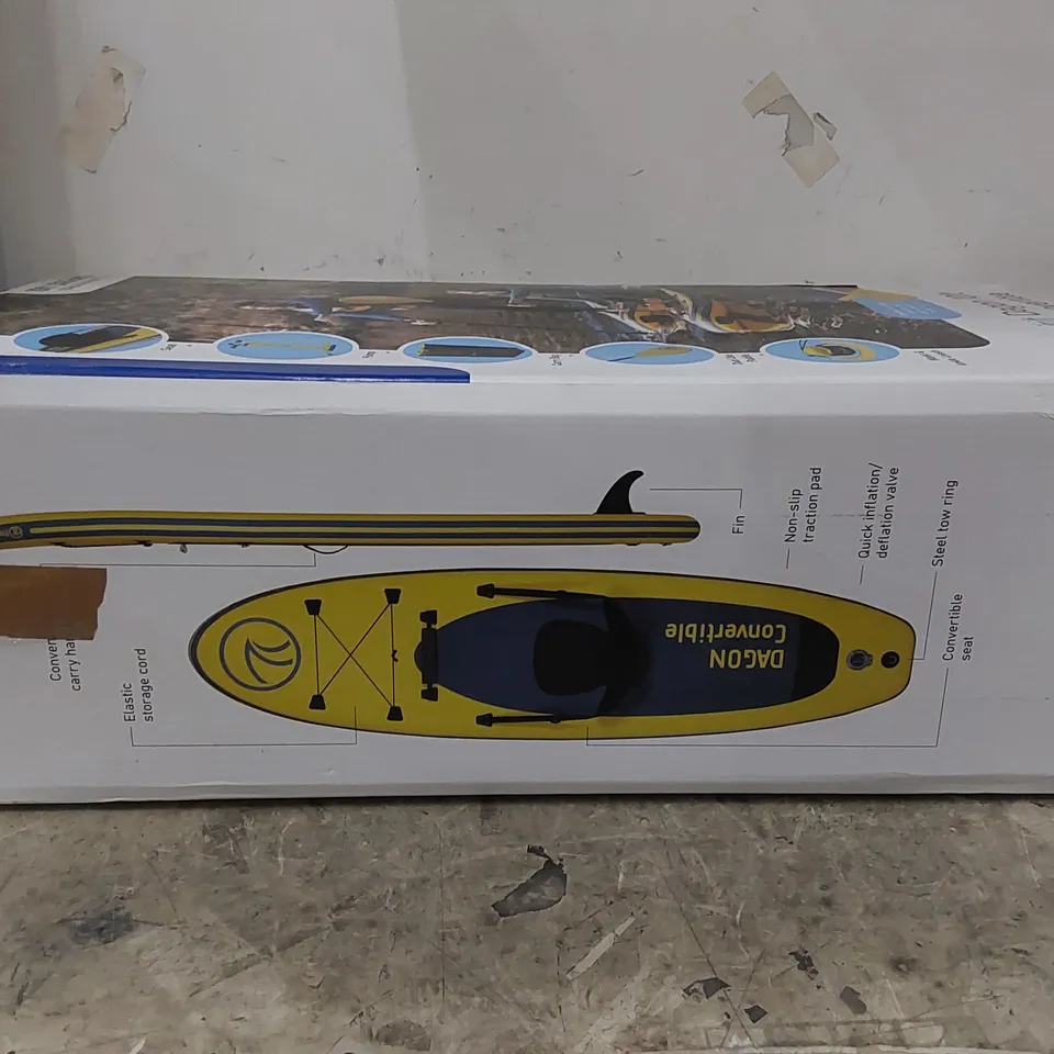 BOXED FREESPIRIT DAGON 10FT CONVERTIBLE INFLATABLE STAND-UP PADDLE BOARD SET (1 BOX)