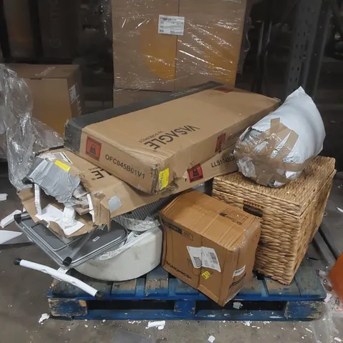 PALLET CONTAINING A LARGE QUANTITY OF ASSORTED PRODUCTS INCLUDING IRONING BOARDS, FURNITURE PARTS ECT