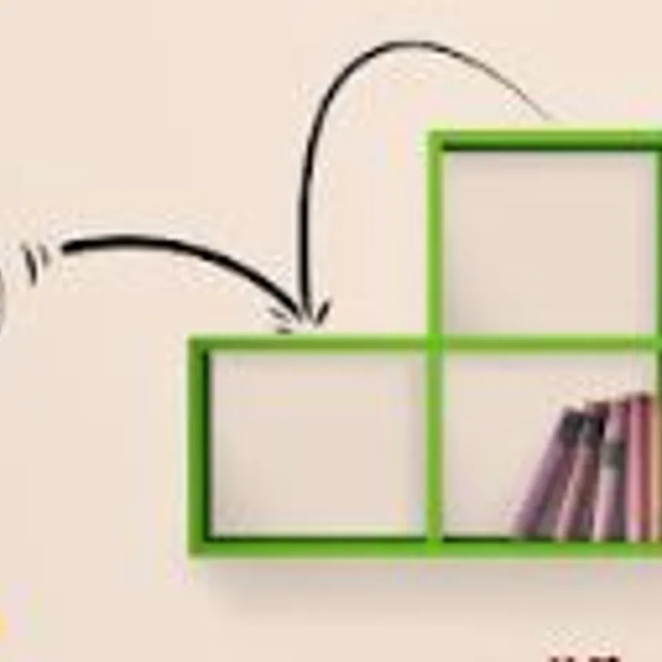 BRAND NEW BOXED GREEN THREE COMPARMENT SHELVING