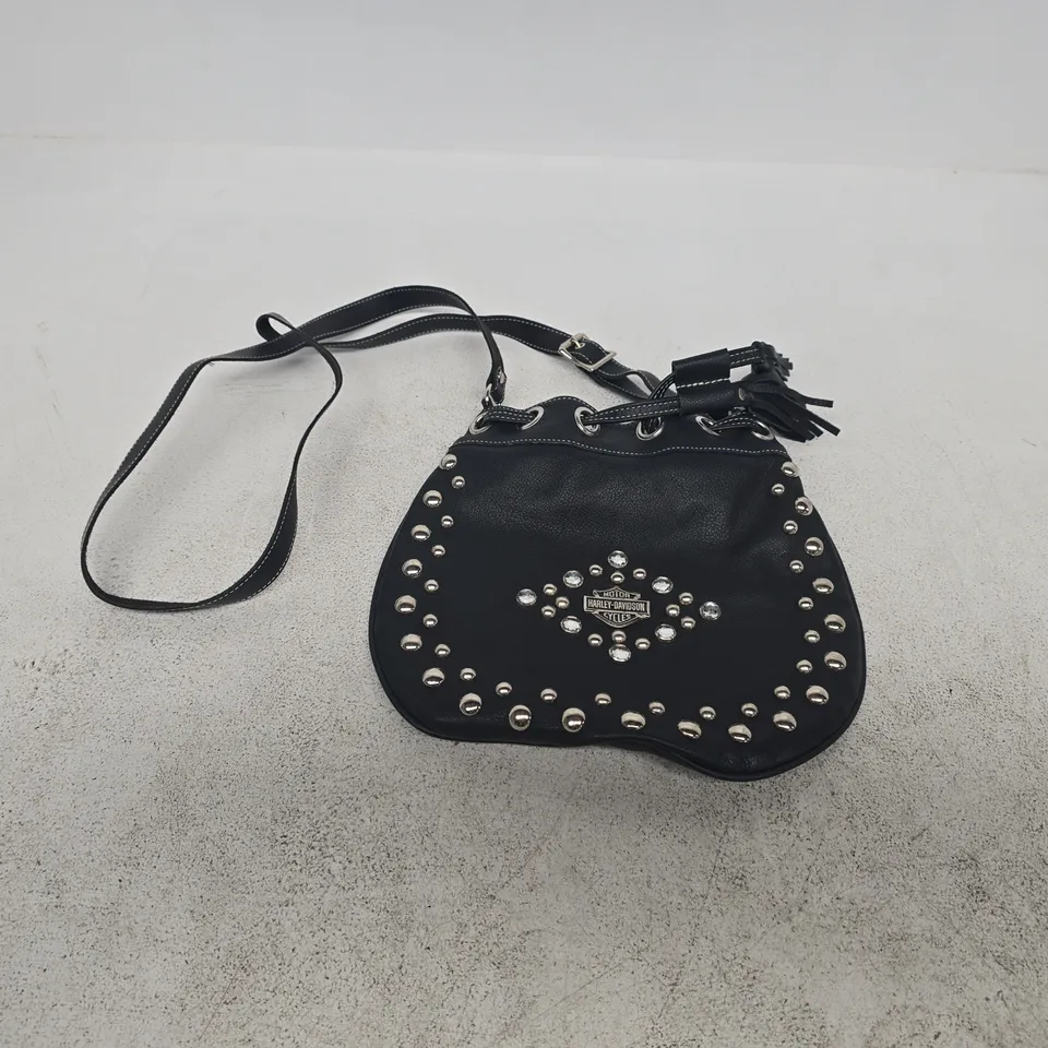 HARLEY-DAVIDSON LEATHER STUDDED SHOULDER BAG